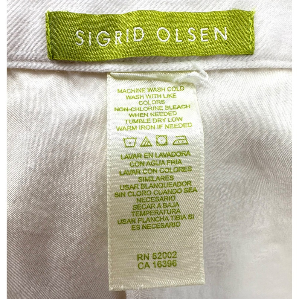 Sigrid Olsen Innovator Pants Cotton Stretch Ivory Flared Leg Women's XL Vintage - Picture 4 of 10